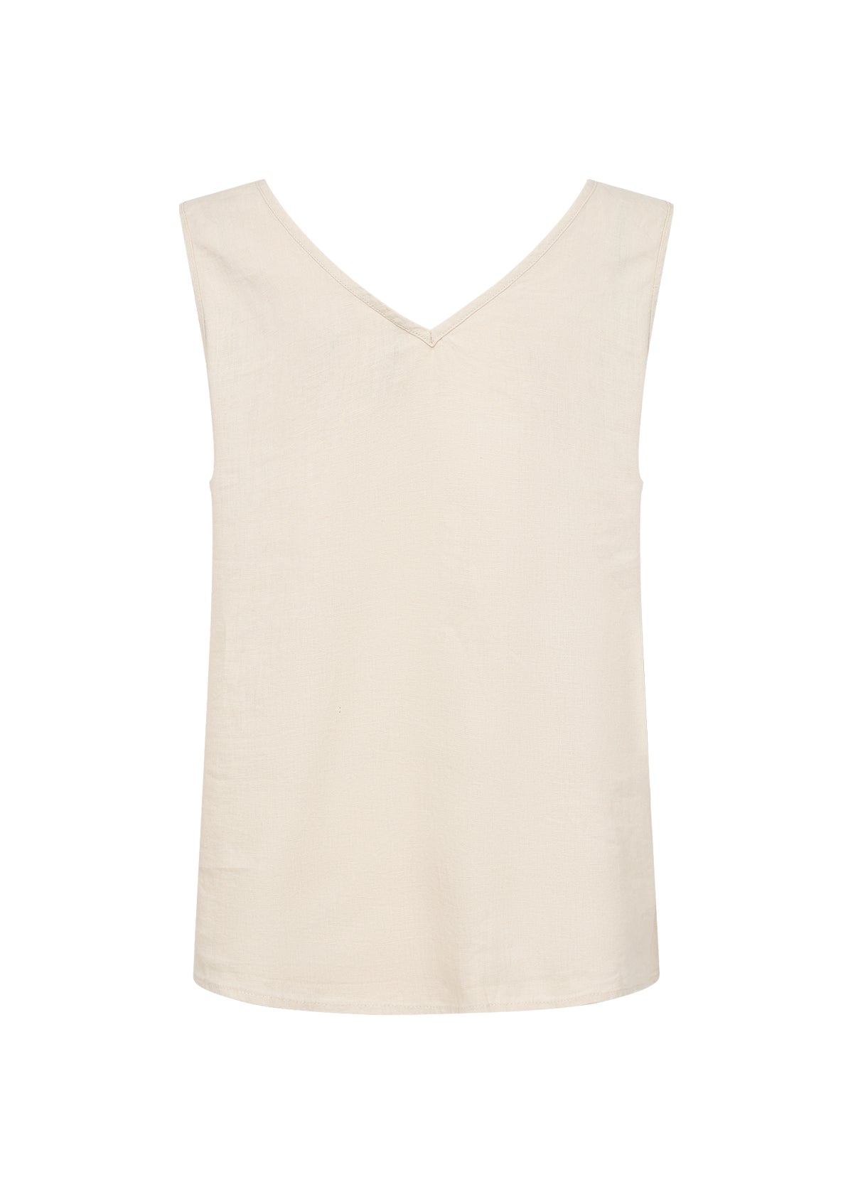 SOYA CONCEPT INA Sand Linen Blend Sleeveless Button Down Vest