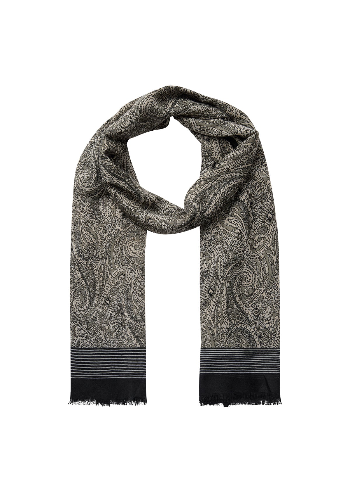 SOYA CONCEPT INGELINA Olive Paisley Print Scarf