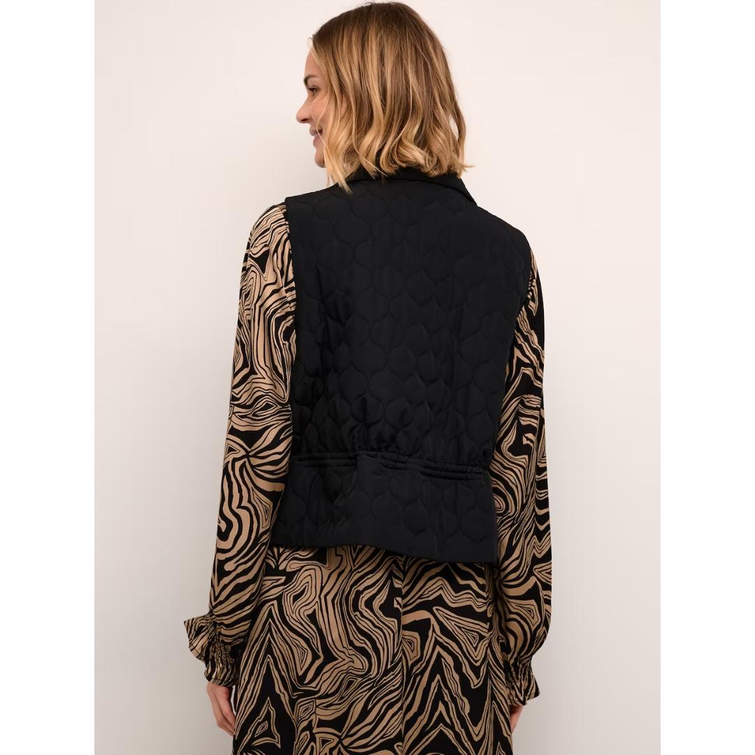 CULTURE Black Donia Light Quilted Vest
