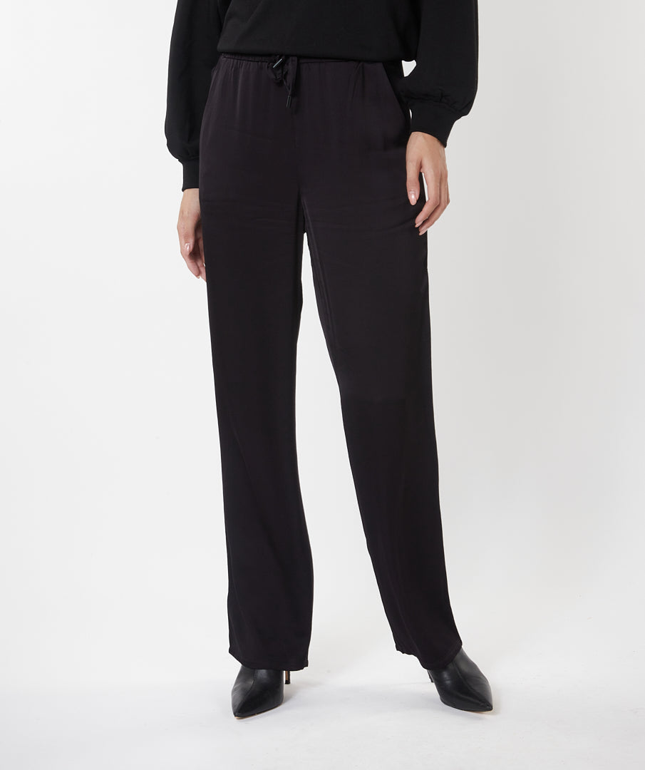 ESQUALO Black Sateen Trousers