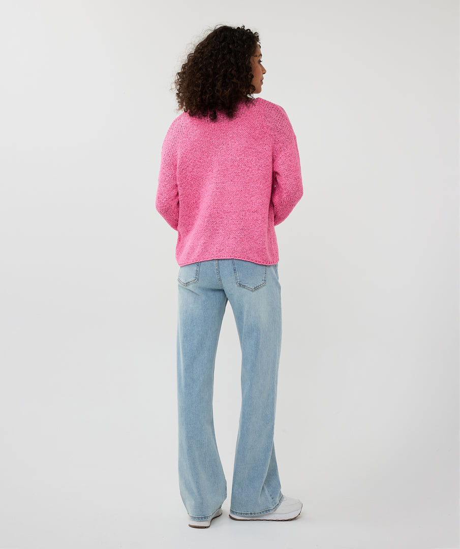 ESQUALO Pink V Neck Light Knit