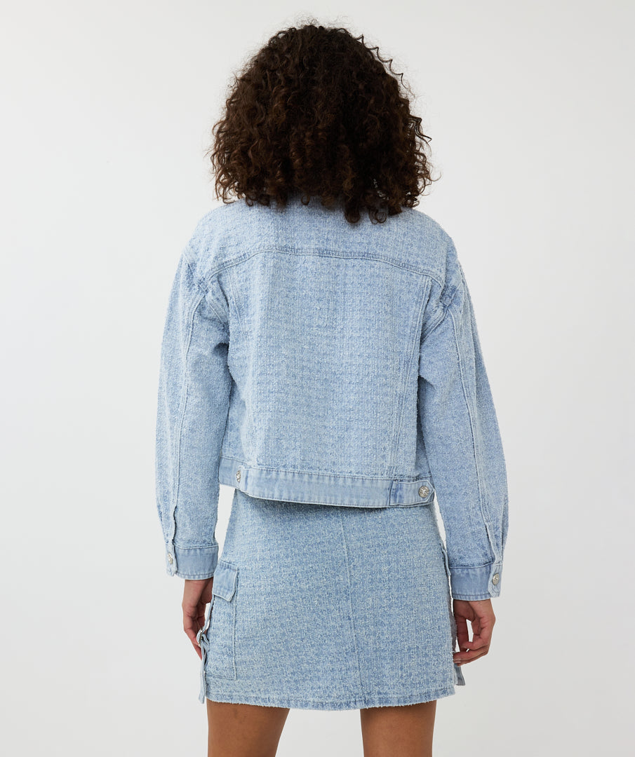 ESQUALO FREYA Lightwash Denim Cargo Skirt