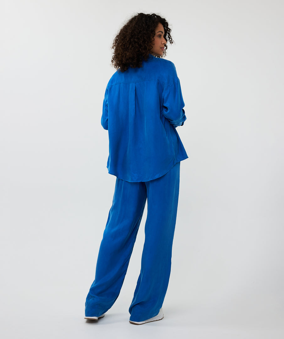 ESQUALO SAPHIRA Silky Cupro Satin Blouse