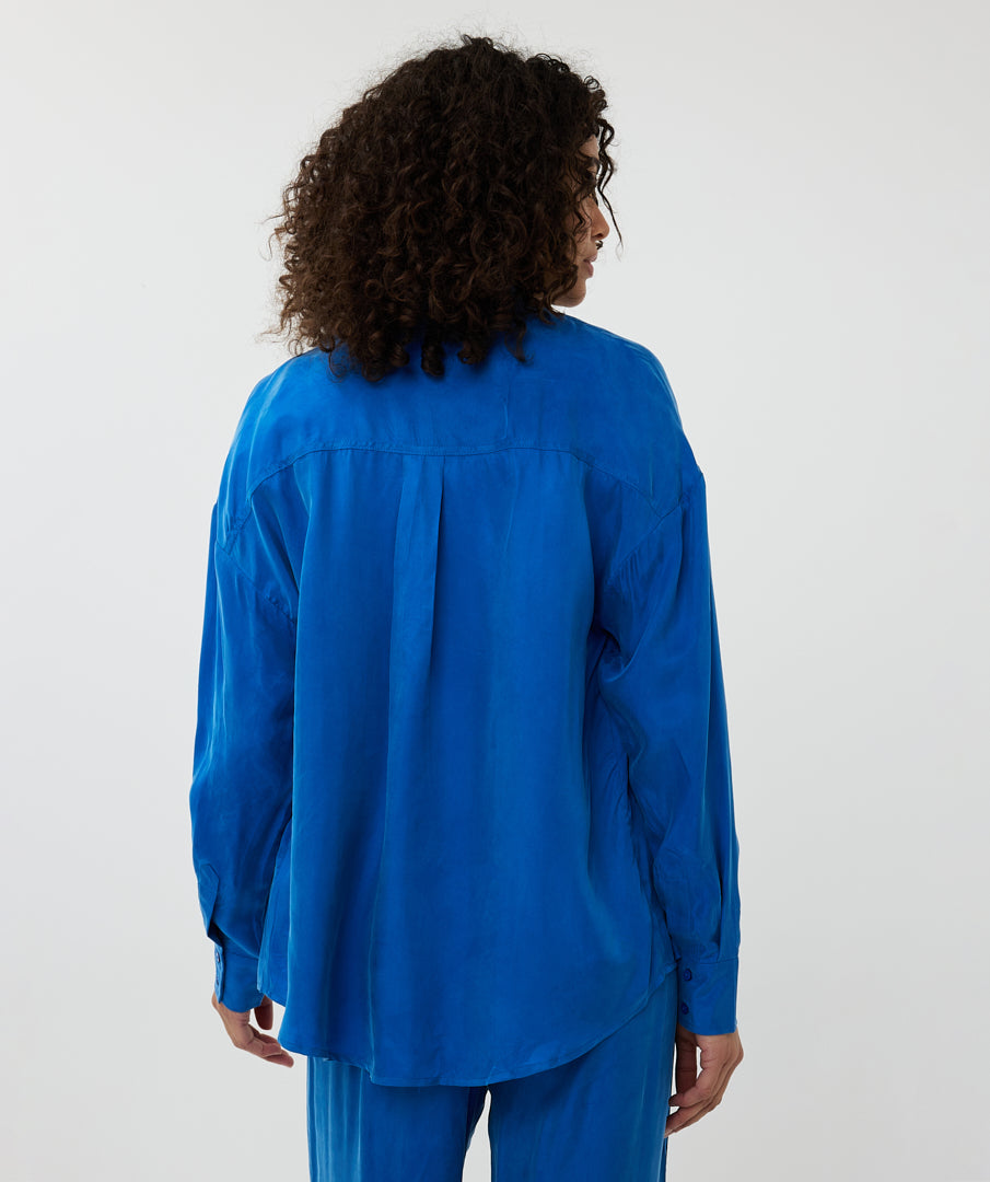 ESQUALO SAPHIRA Silky Cupro Satin Blouse