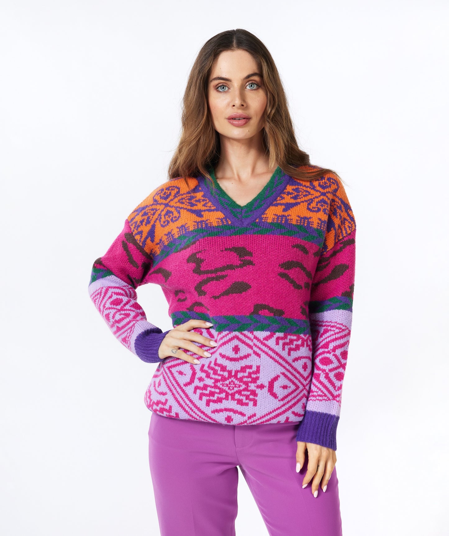 ESQUALO Multicolored Knit Sweater