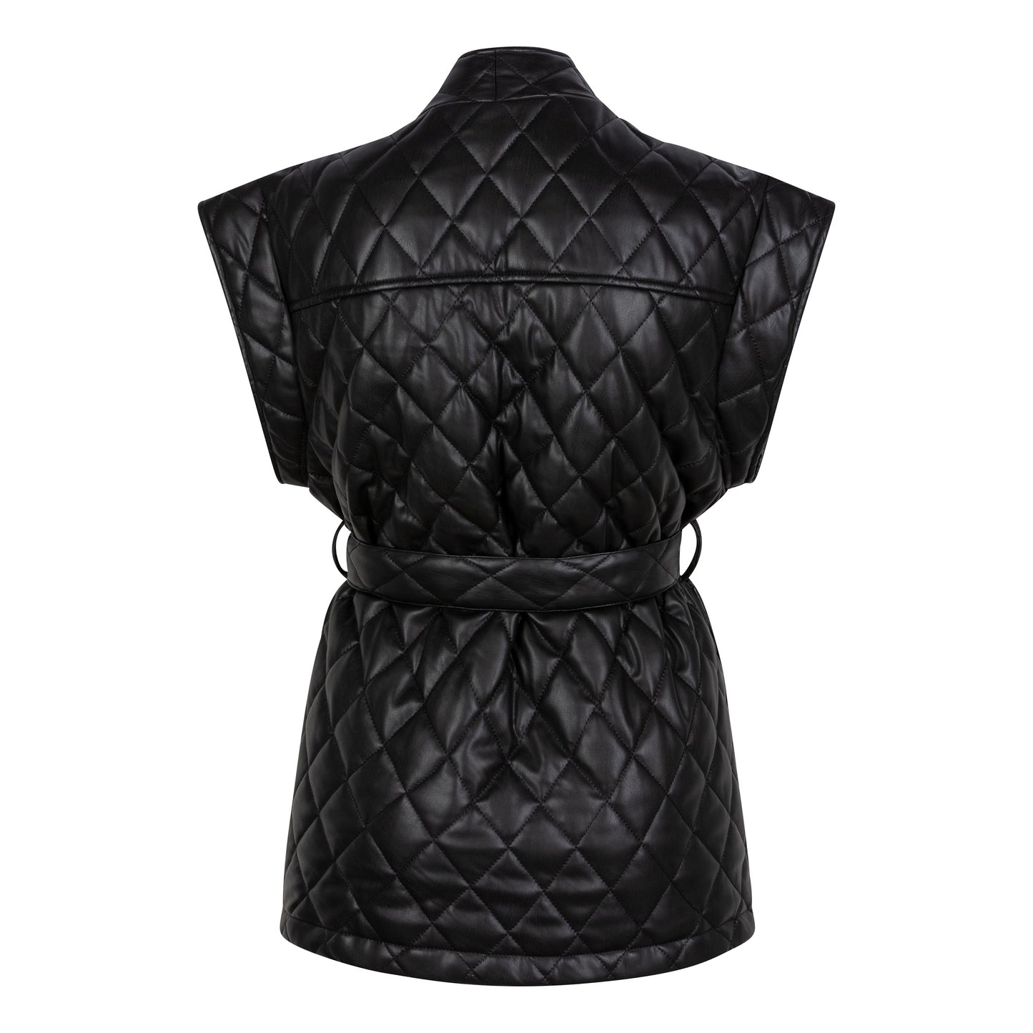 ESQUALO Quilted Faux Leather Vest