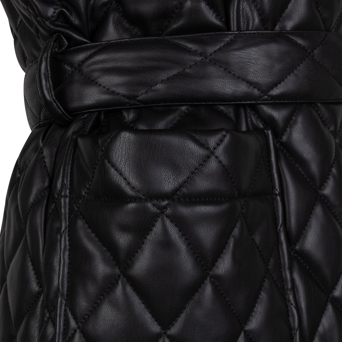 ESQUALO Quilted Faux Leather Vest