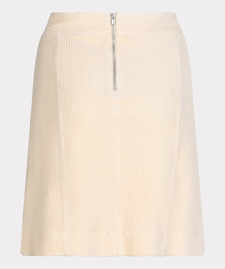 ESQUALO Cream Corduroy Mini Skirt