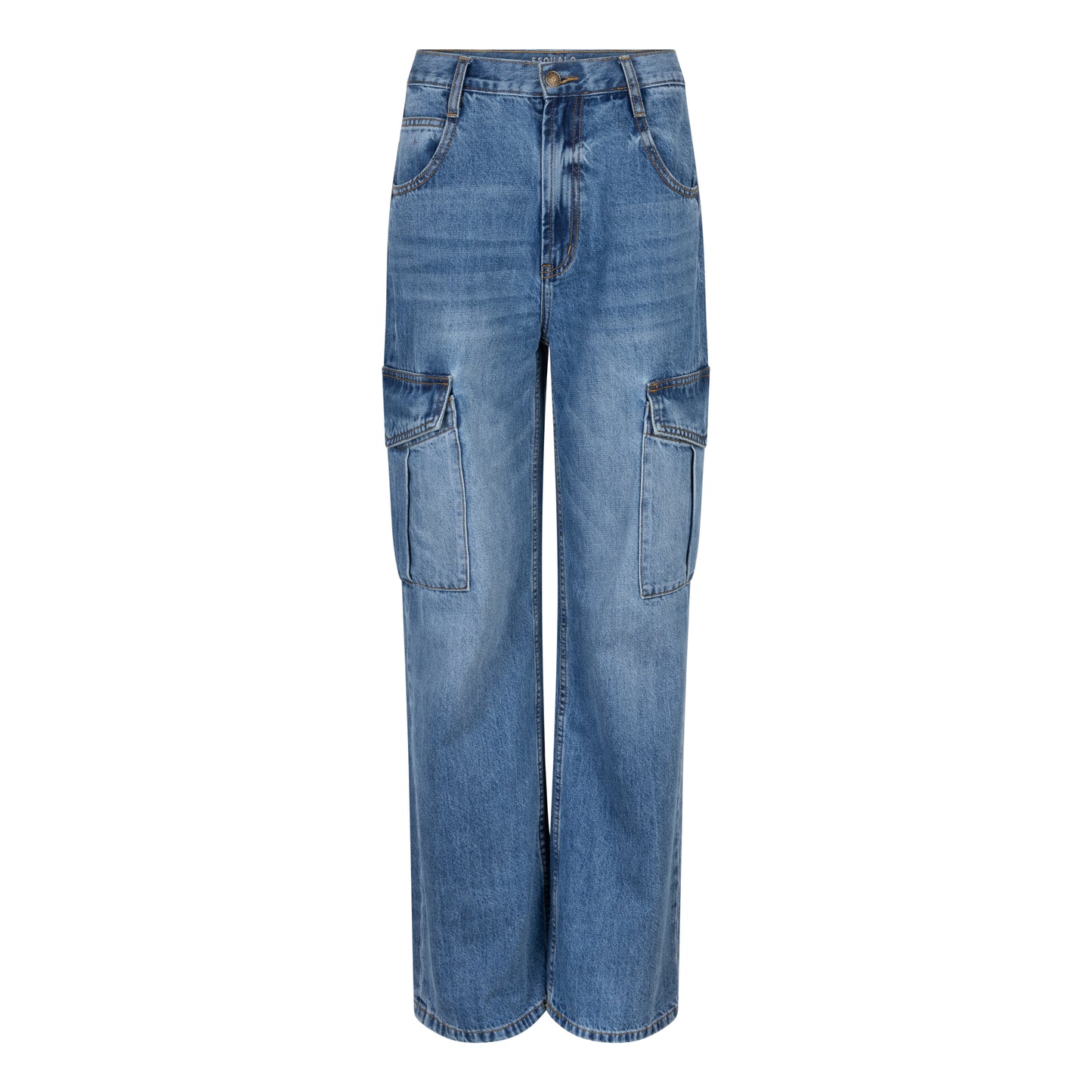 ESQUALO Wide Leg Cargo Denim Jeans