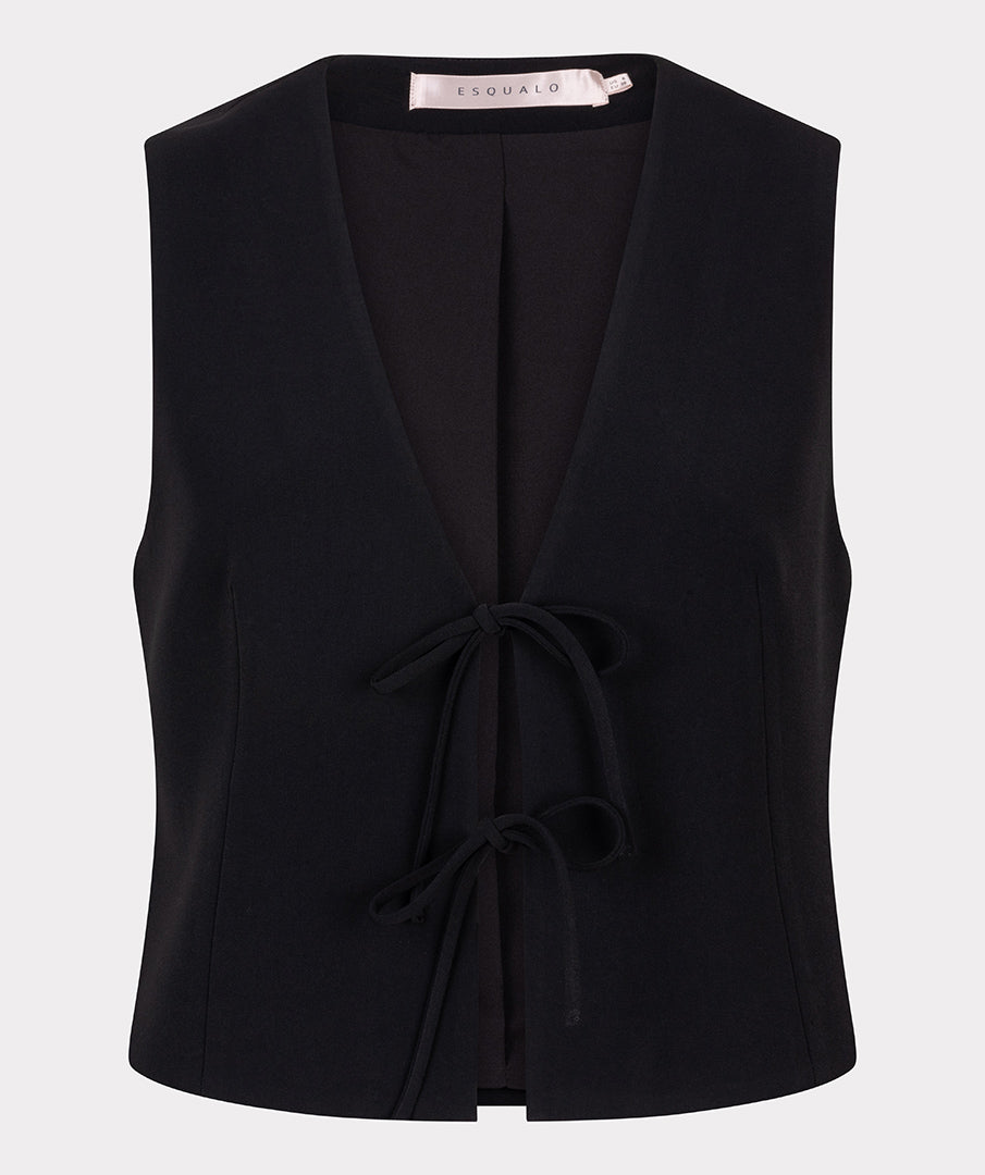 ESQUALO Black City Bow Tie Sleeveless Vest
