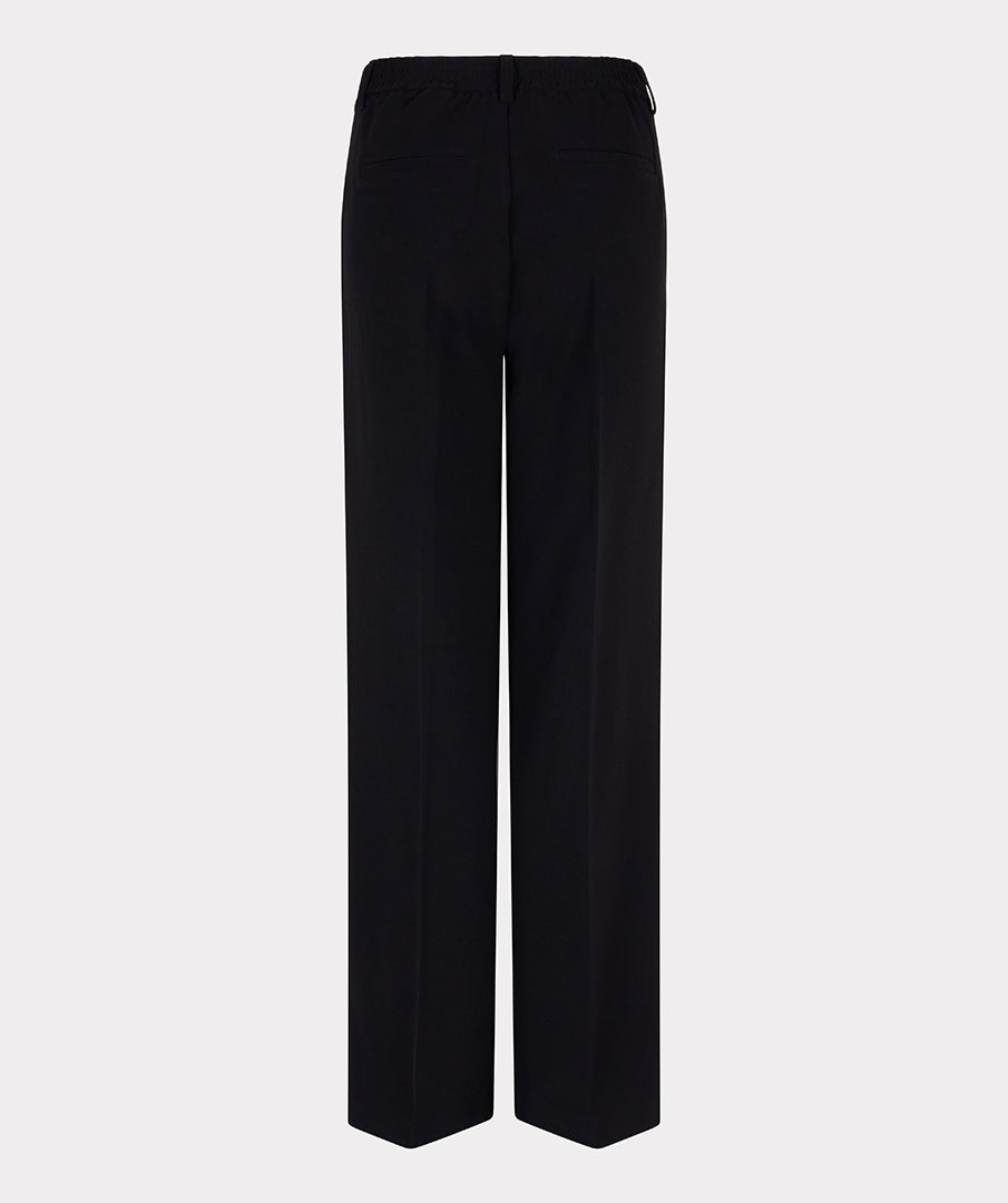 ESQUALO Black Wide Leg City Trousers