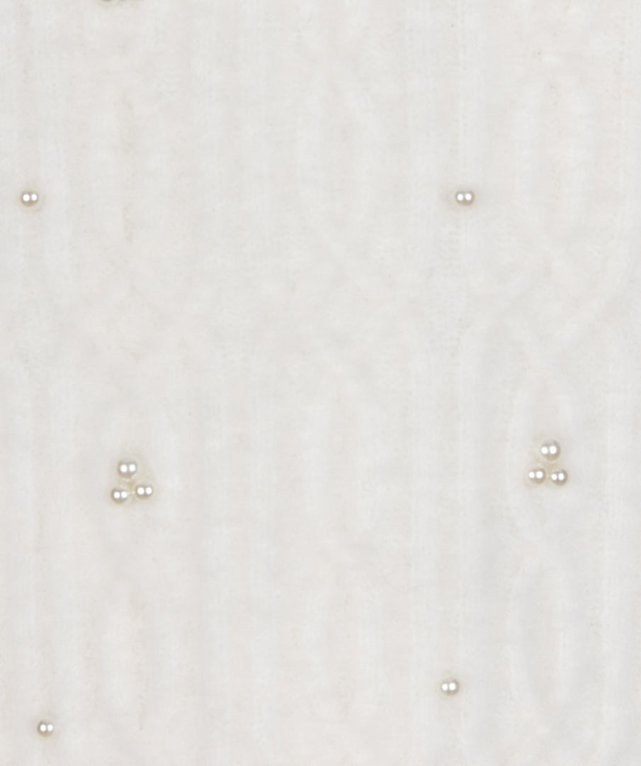ESQUALO GABRIELLA White Pearl Soft Pullover Knit
