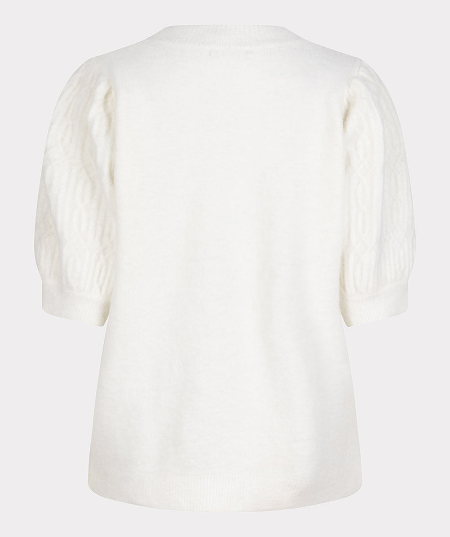 ESQUALO GABRIELLA White Pearl Soft Pullover Knit