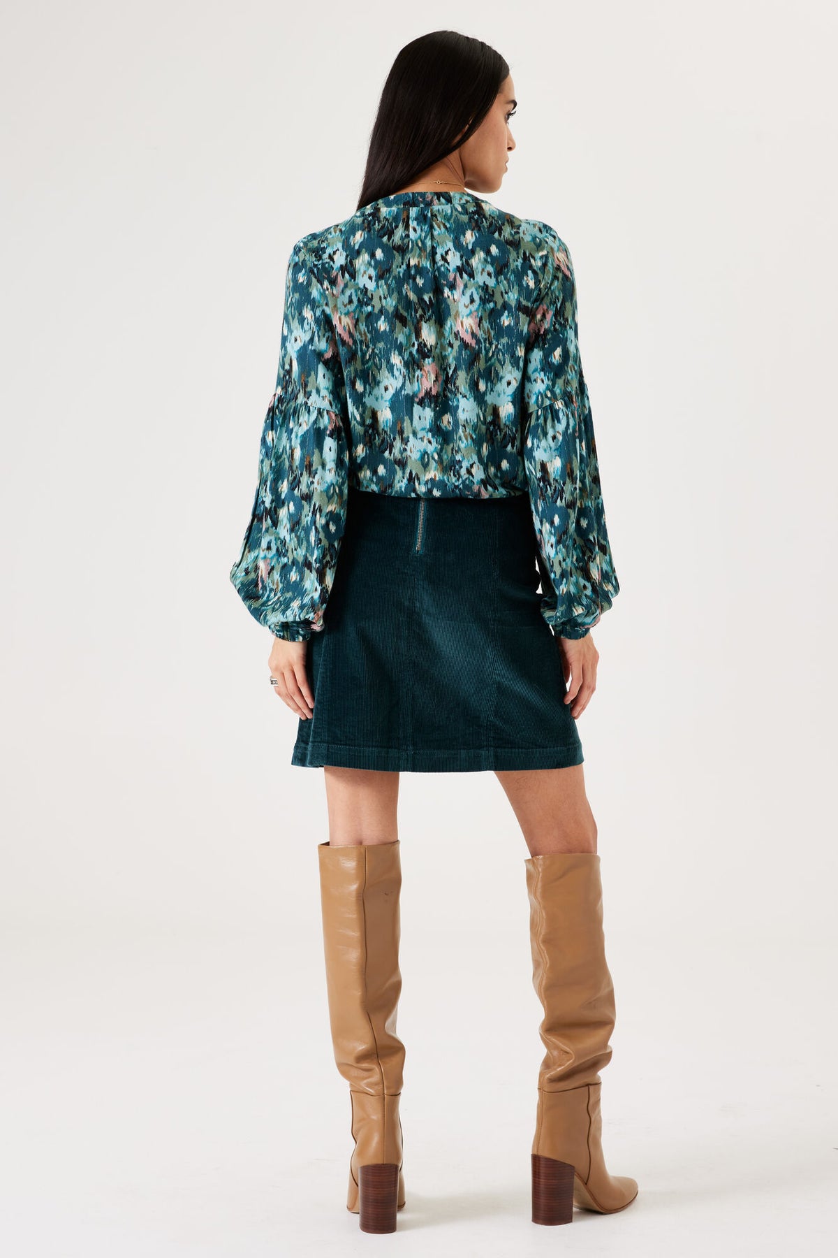 GARCIA Teal Corduroy Mini Skirt