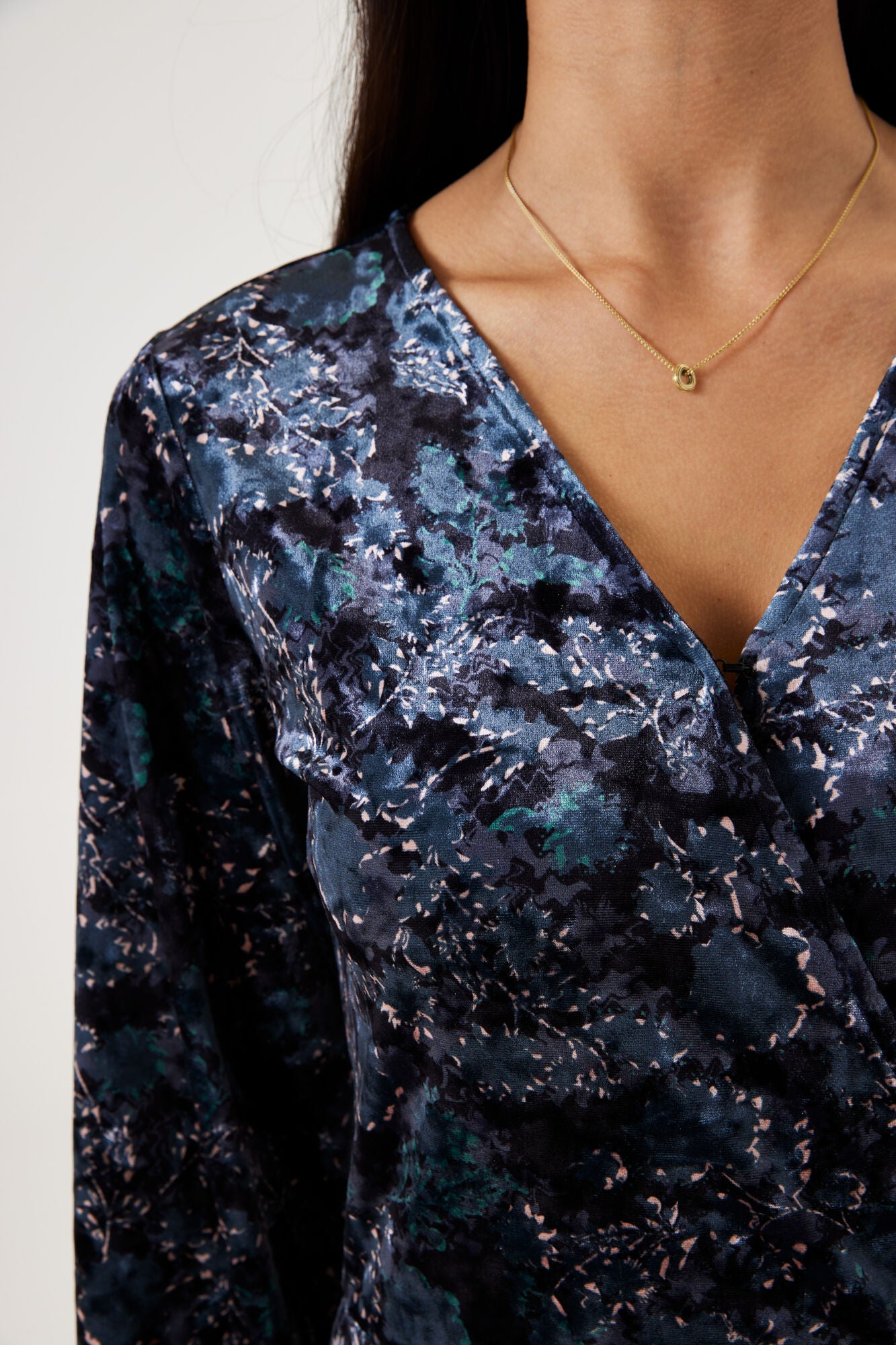 GARCIA Velvet Floral Midnight Print Dress