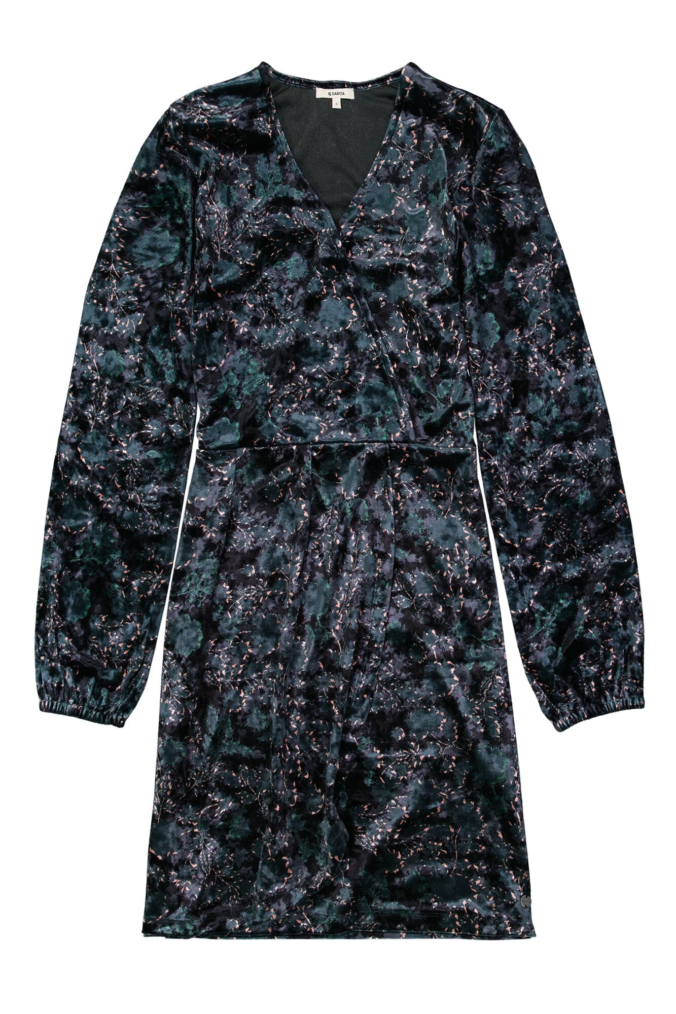 GARCIA Velvet Floral Midnight Print Dress