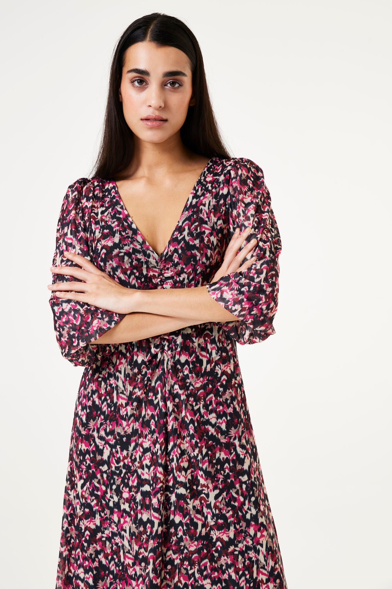 GARCIA HOLLY Burgundy Print Dress