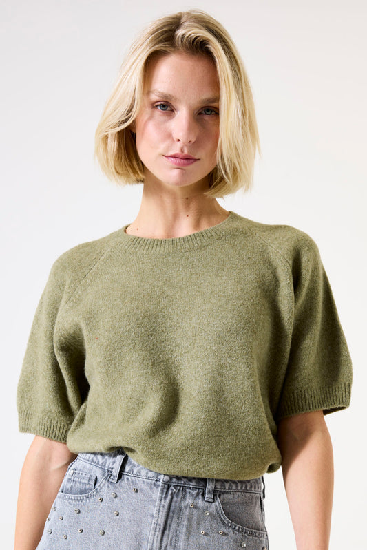 GARCIA SAGE Green Short Sleeve Pullover Knit