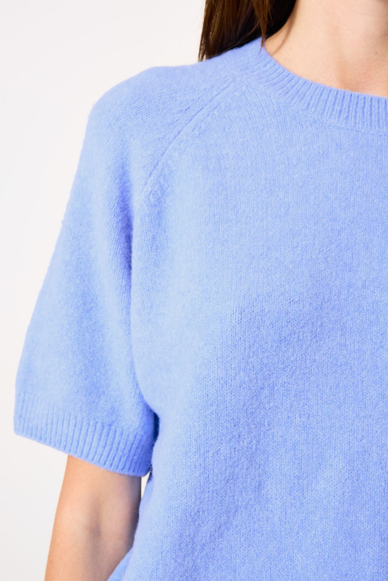 GARCIA KRYSTAL Blue Short Sleeve Pullover Knit