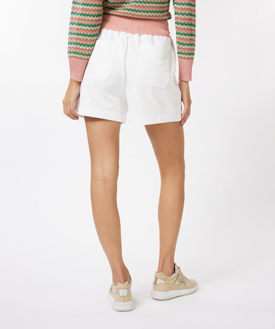 ESQUALO Off White Sweat Shorts