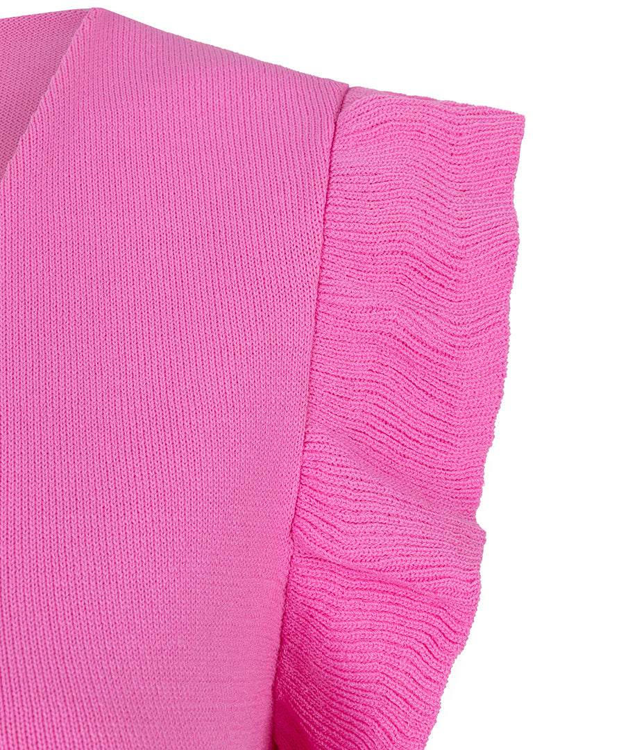 ESQUALO Ella Pink Ruffle Knit Cami