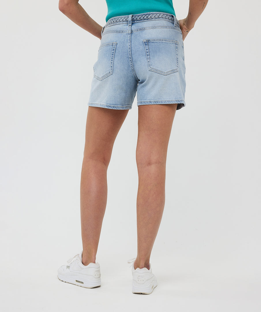 ESQUALO EMI Braided Lightwash Denim Short