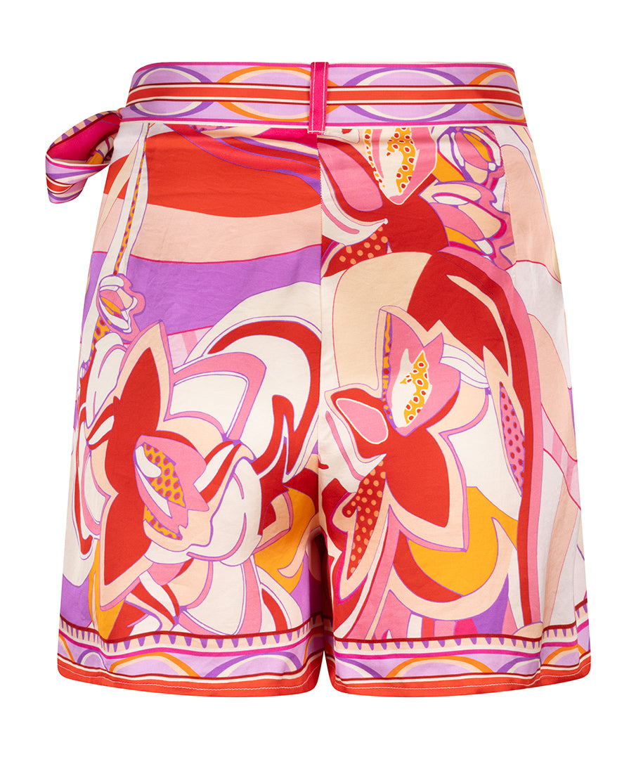 ESQUALO Solara Colorful Print Satin Skort