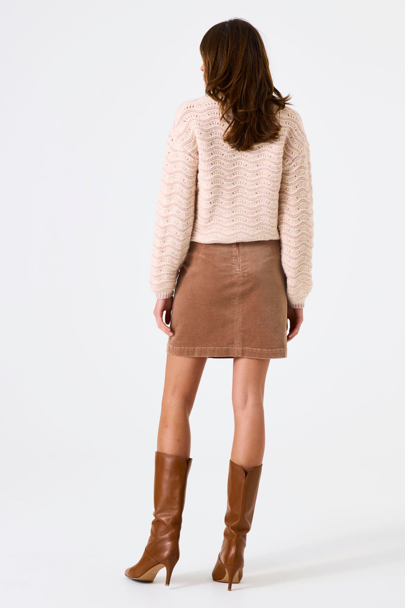 GARCIA TEDDY Tan Corduroy Button Skirt