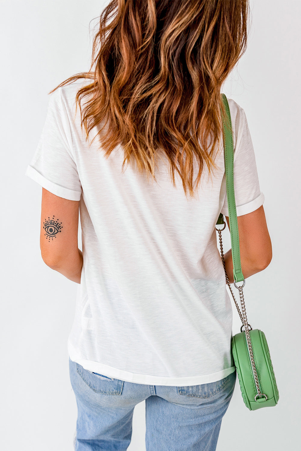 KASSY White T Shirt Red Embroidered Heart