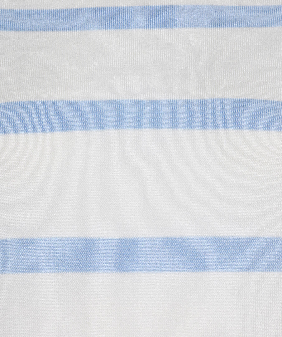 ESQUALO Sky Blue Striped Short Sleeve Knit