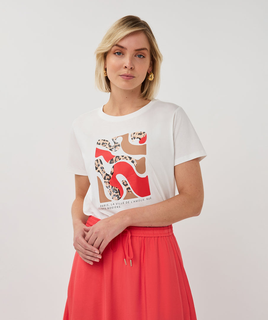 ESQUALO Jane Skirt – Chili Red Tencel-Blend Skirt with Elastic Waist & Drawstring