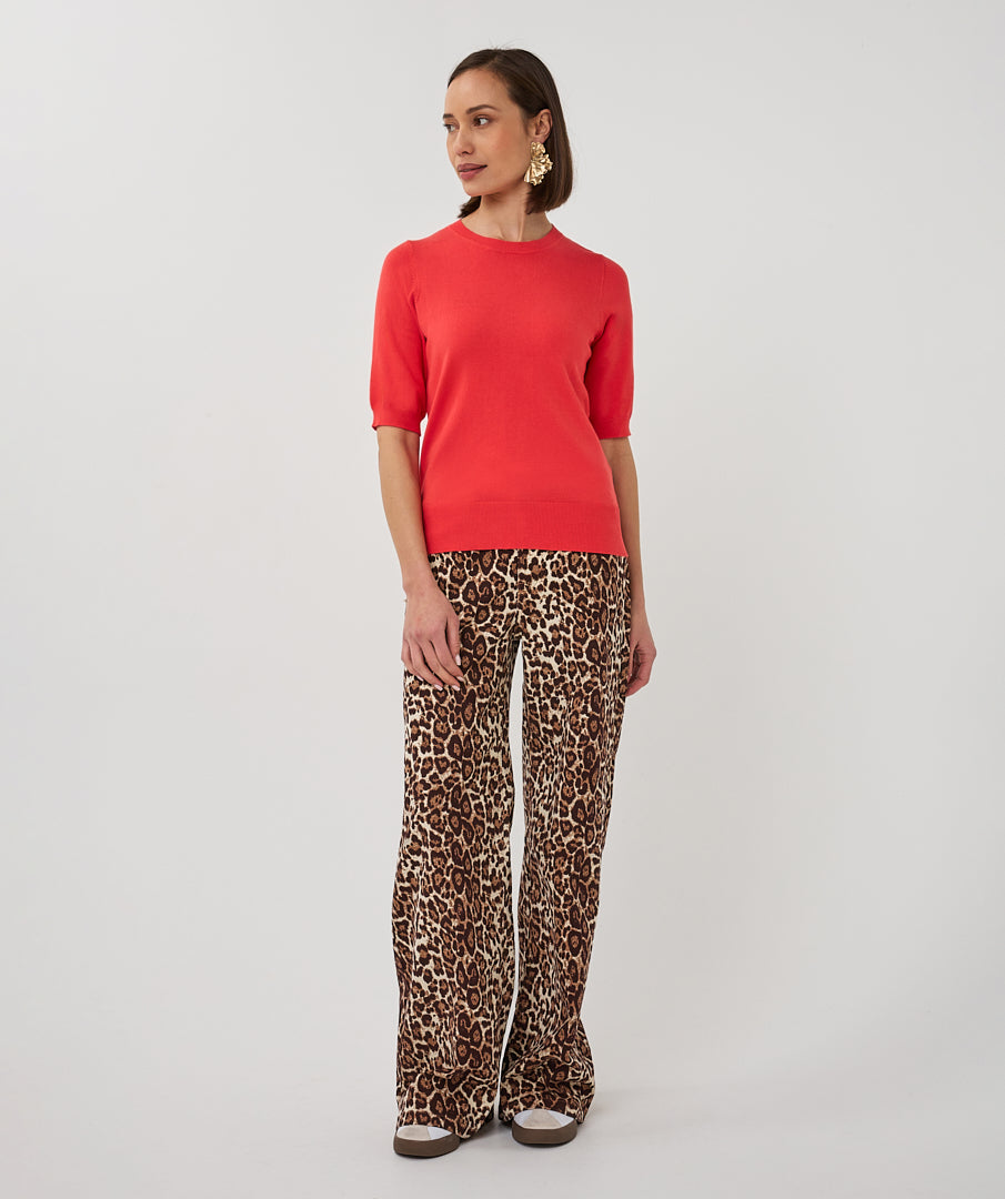 Pantalon en jean à imprimé léopard ESQUALO ASHTON