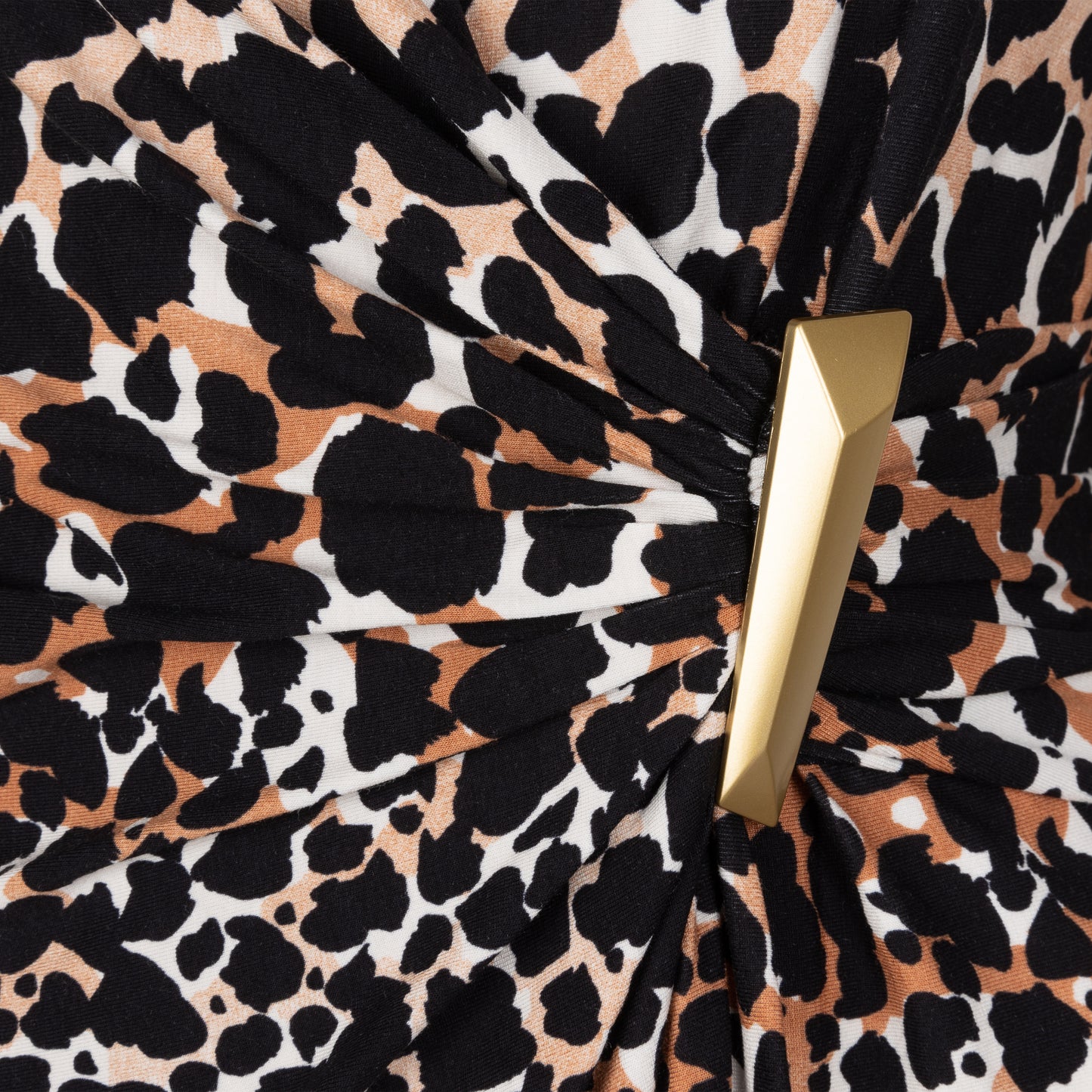ESQUALO Scattered Illusion Leopard Print Dress