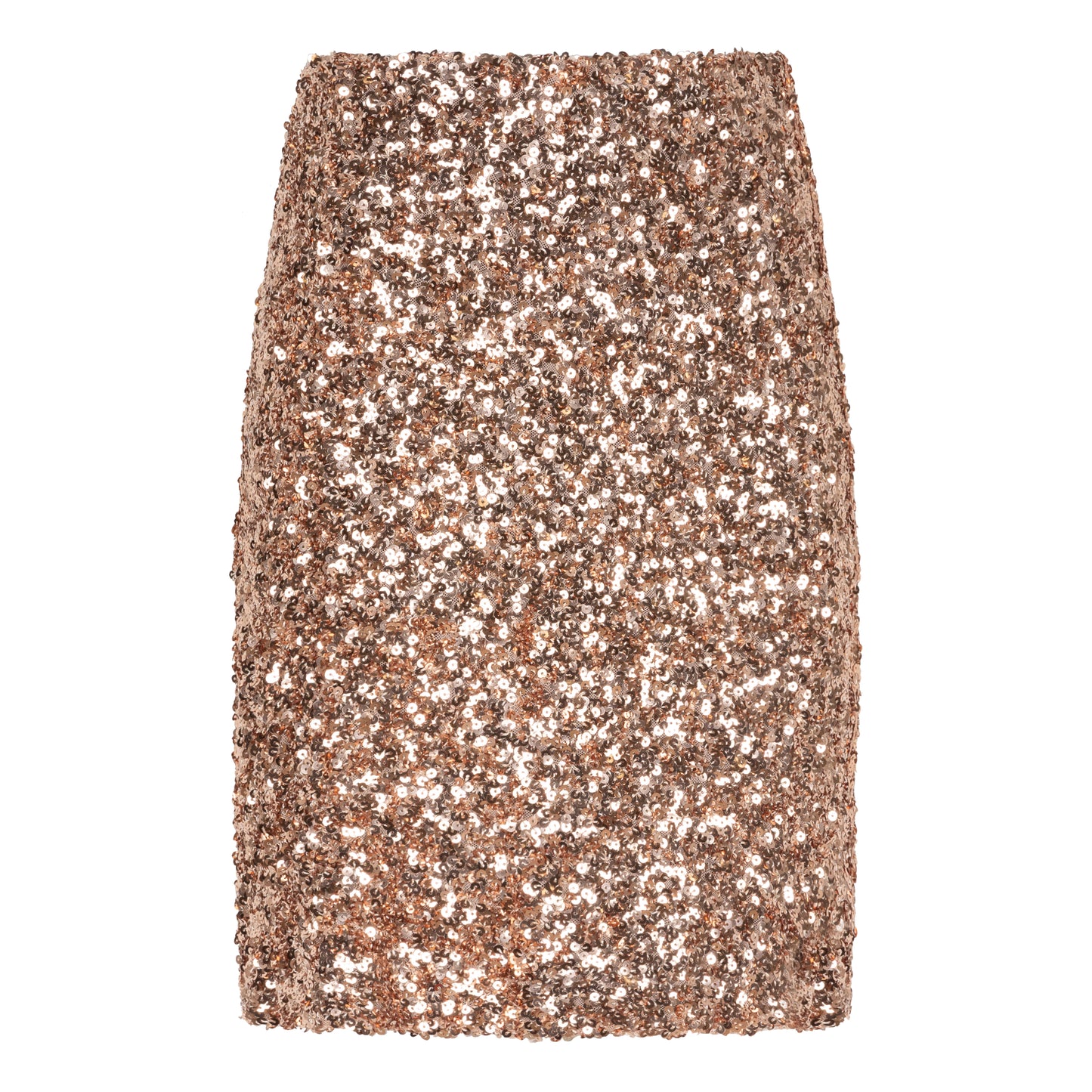 ESQUALO Golden Amber Glow Sequin Skirt