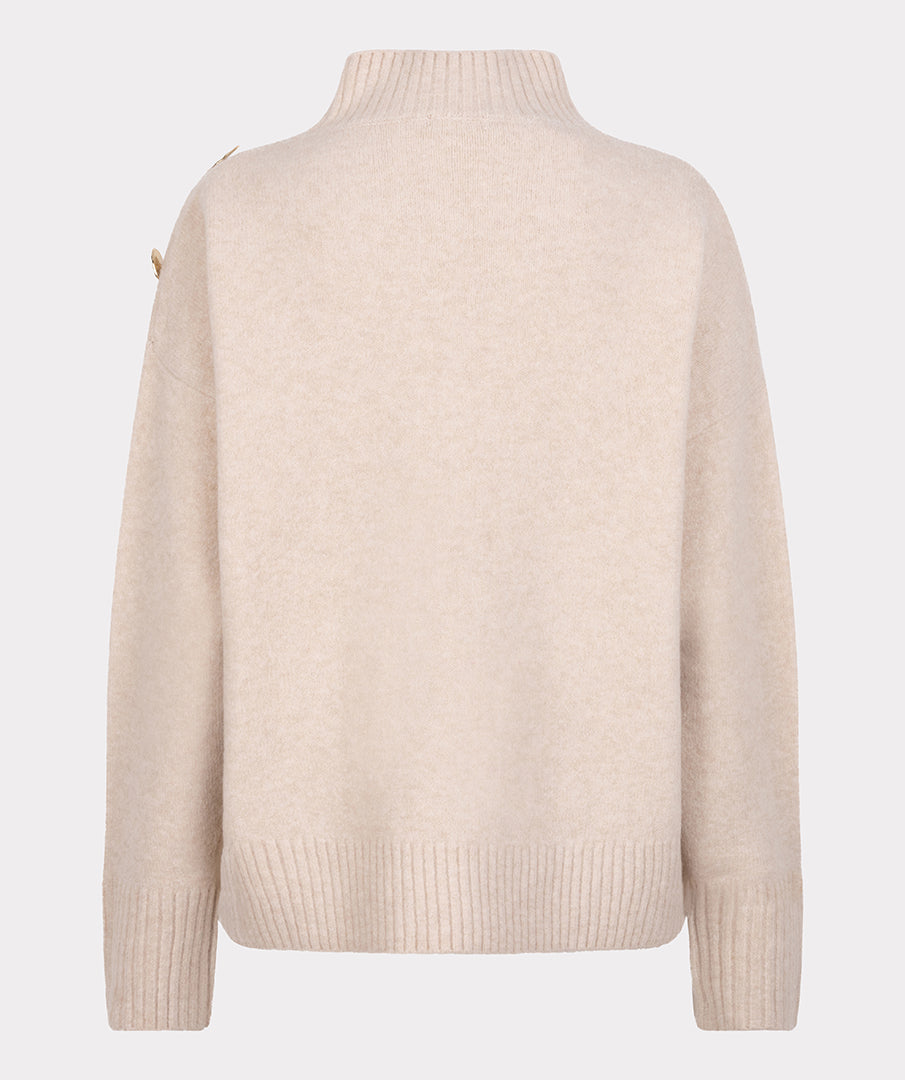 ESQUALO CAMILLA Cream Gold Button Knit