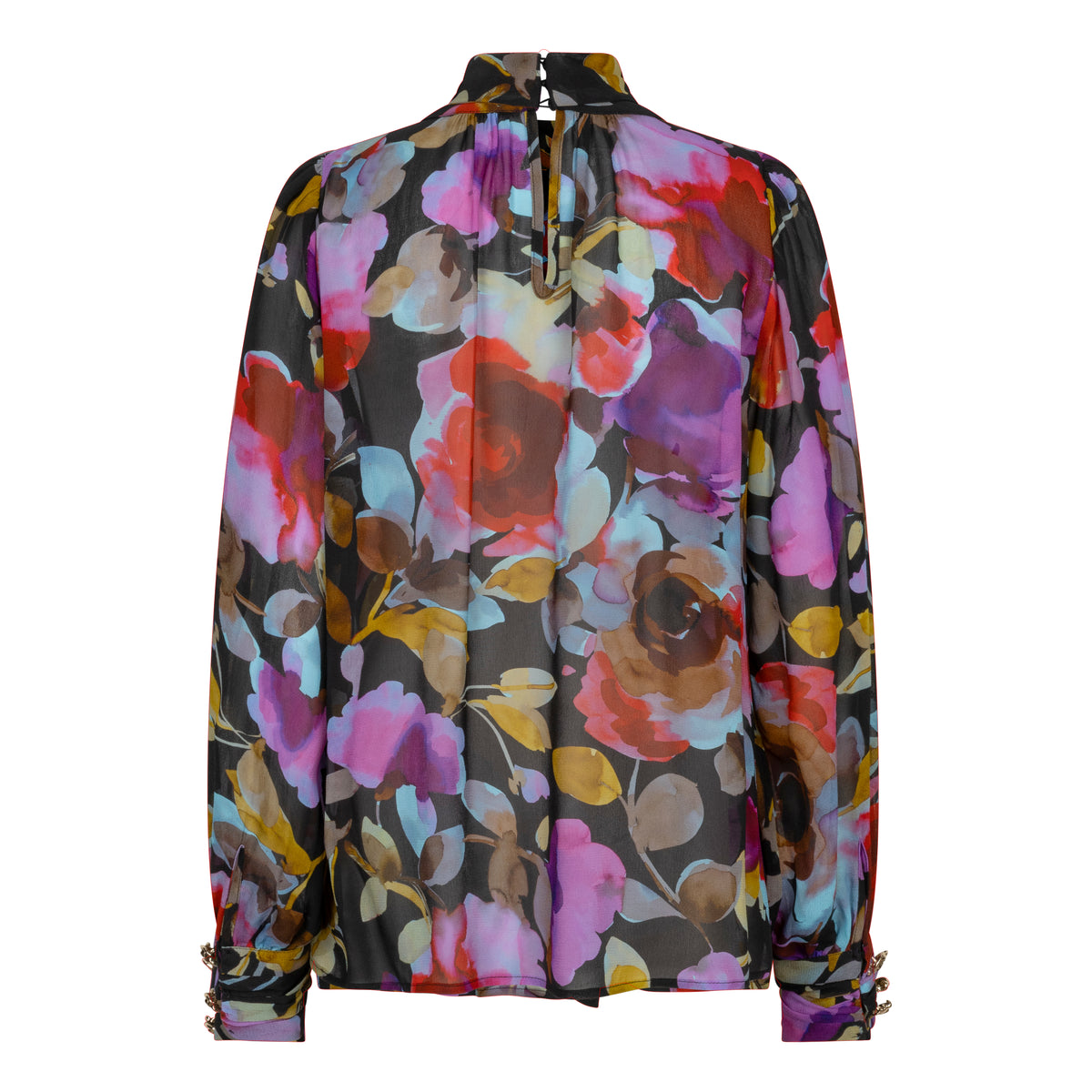 ESQUALO BLOSSOM Multicolor Floral Bow-Tie Blouse