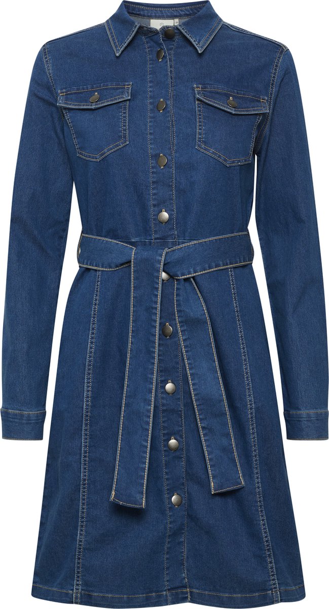 KAFFE Vicky Medium Blue Belted Denim Dress
