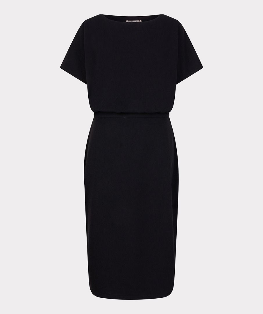 ESQUALO Black Belted Short Sleeve Dress