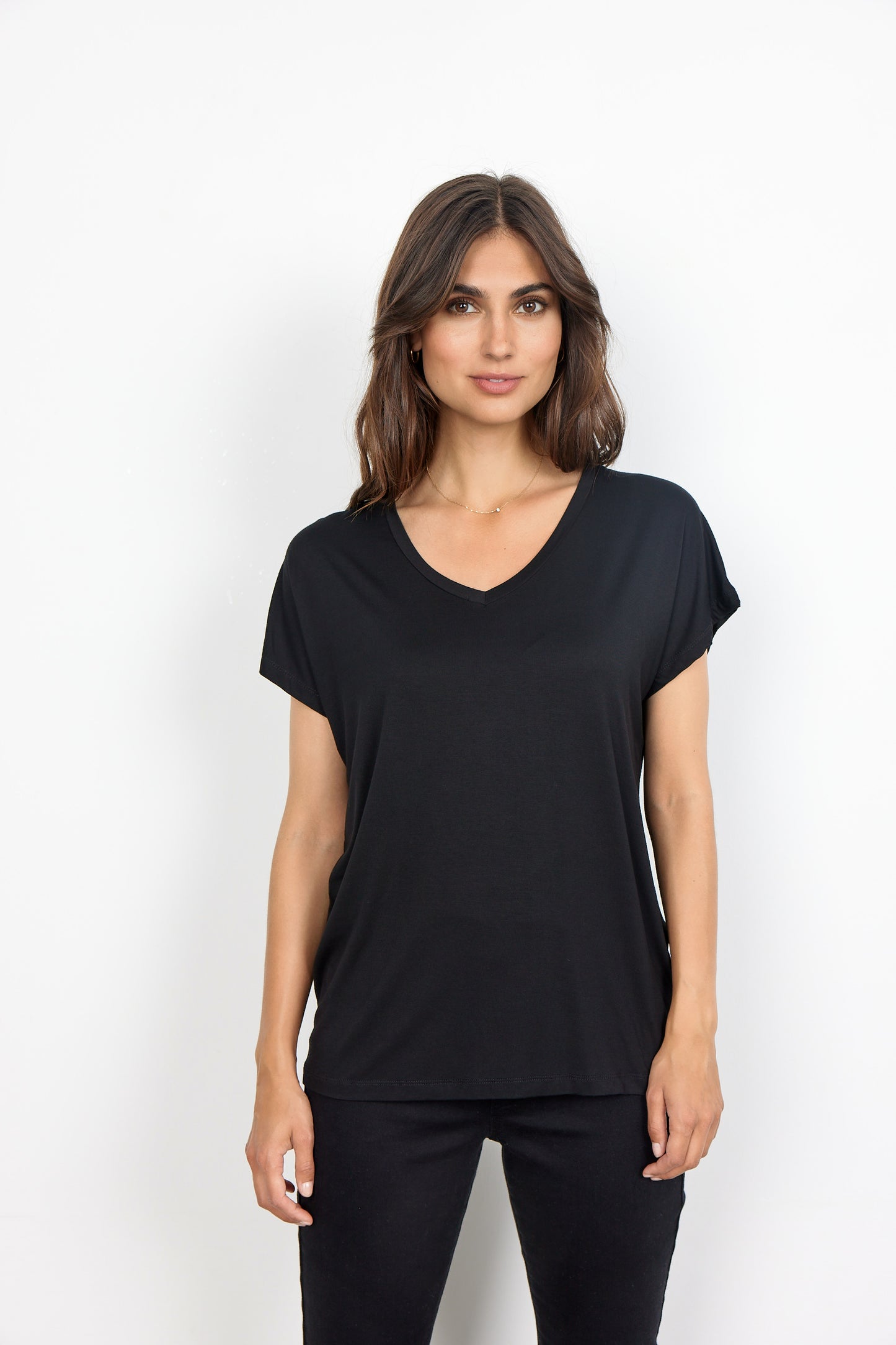 SOYA CONCEPT Marica 32 Black Basic Vneck Tee