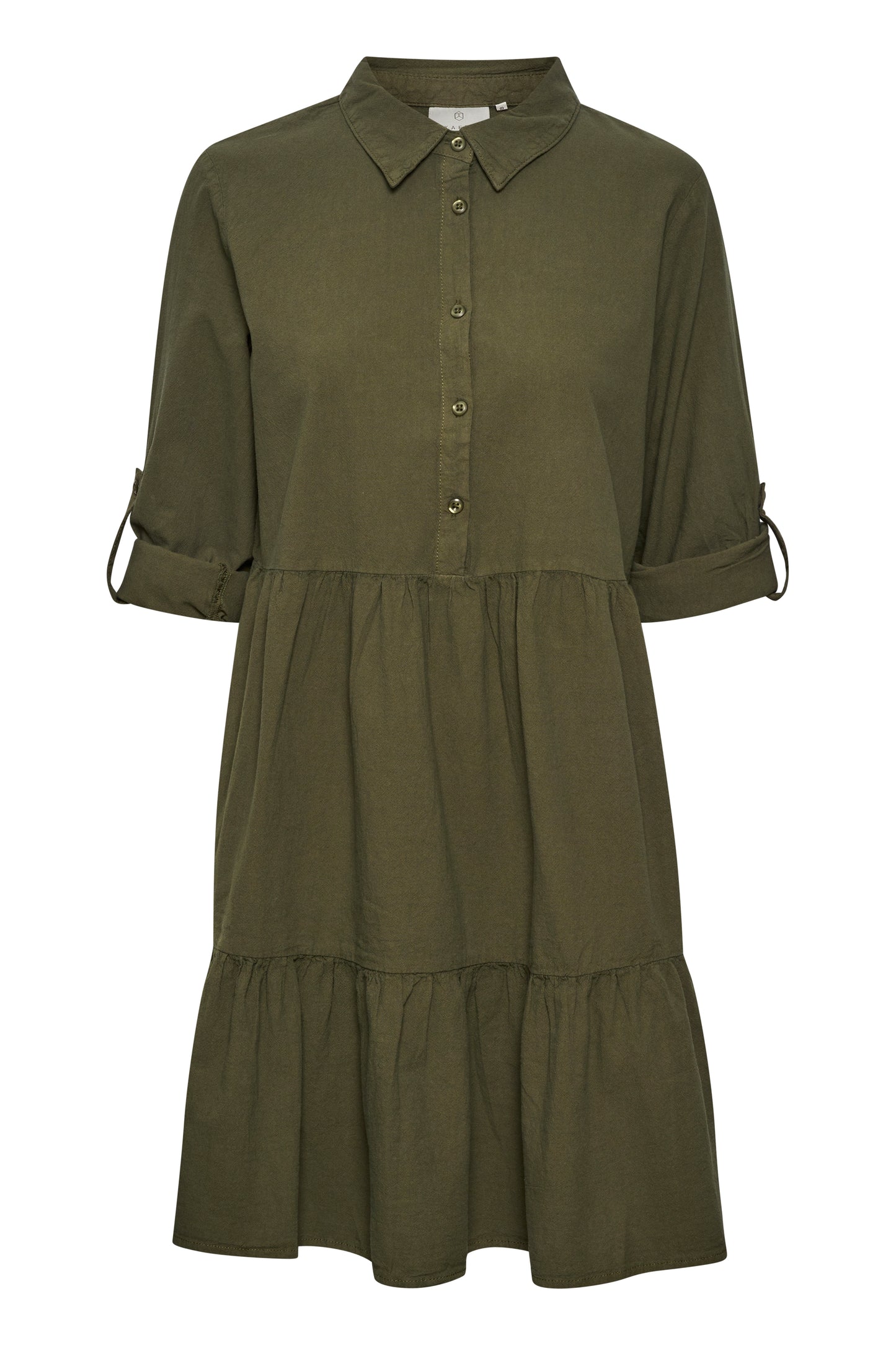 KAFFE NAYA Khaki Army Green A-Line Dress