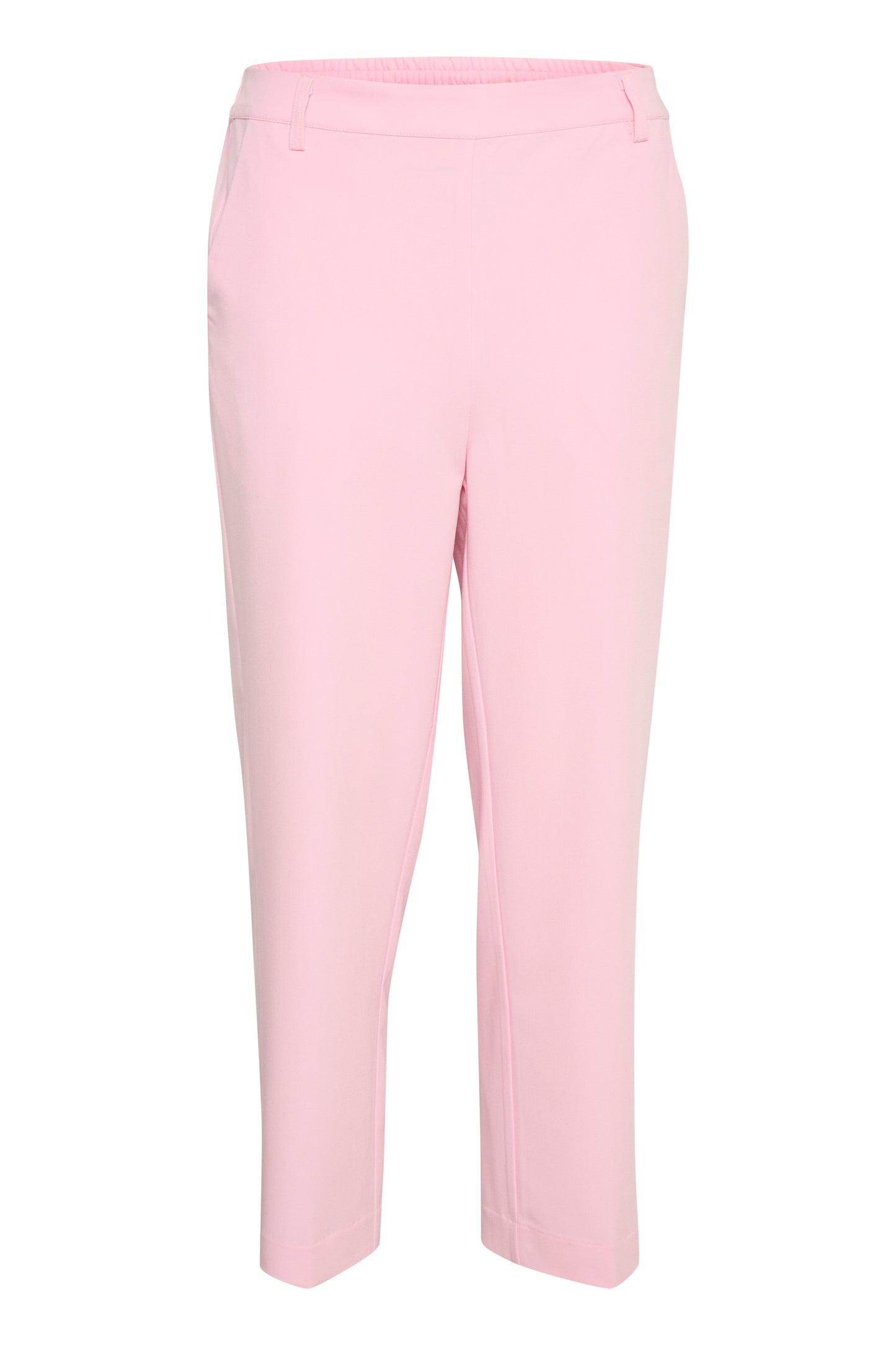 KAFFE SAKURA Pastel Pink High-Waisted Cropped Trousers