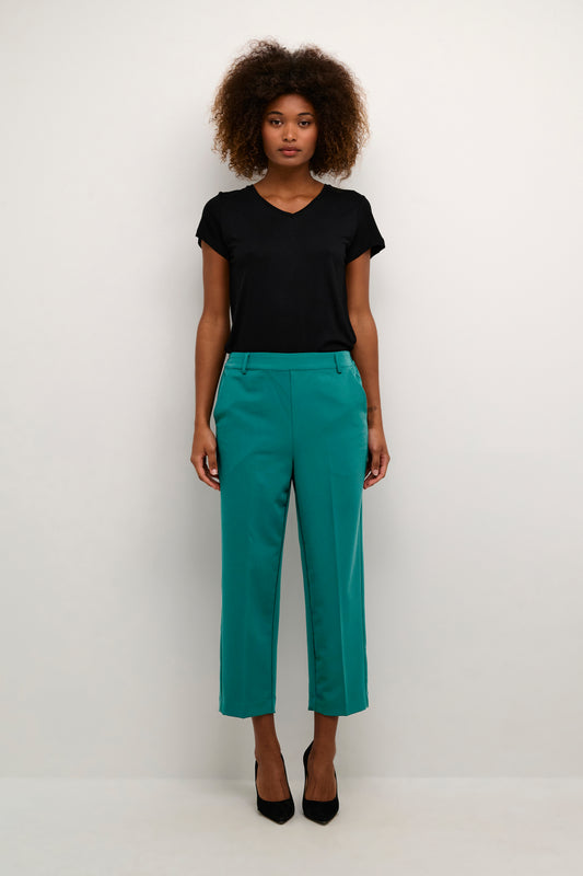KAFFE SAKURA Aventurine High-Waisted Cropped Trousers
