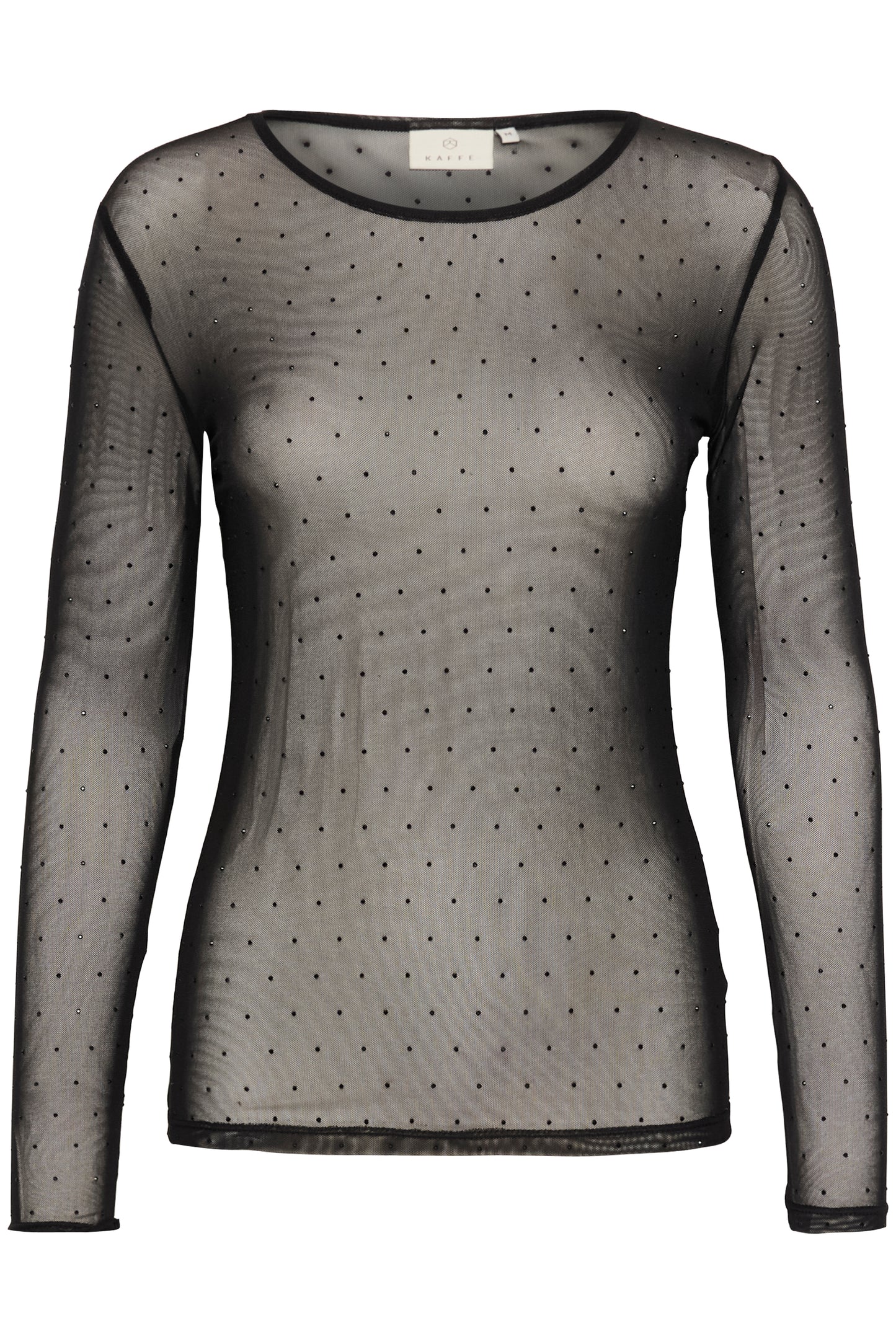 KAFFE DORIANA Black Embellished Mesh Longsleeve