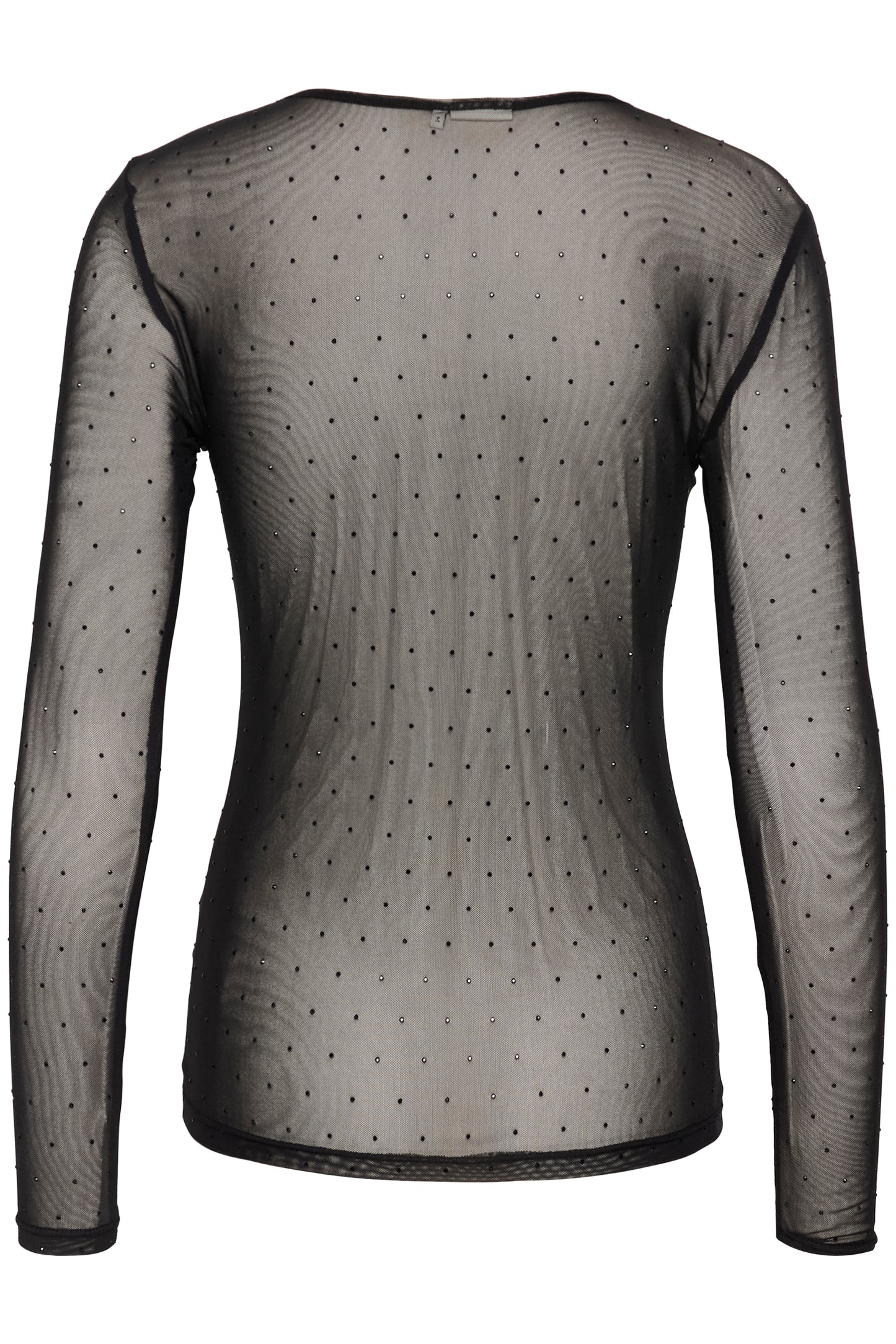 KAFFE DORIANA Black Embellished Mesh Longsleeve