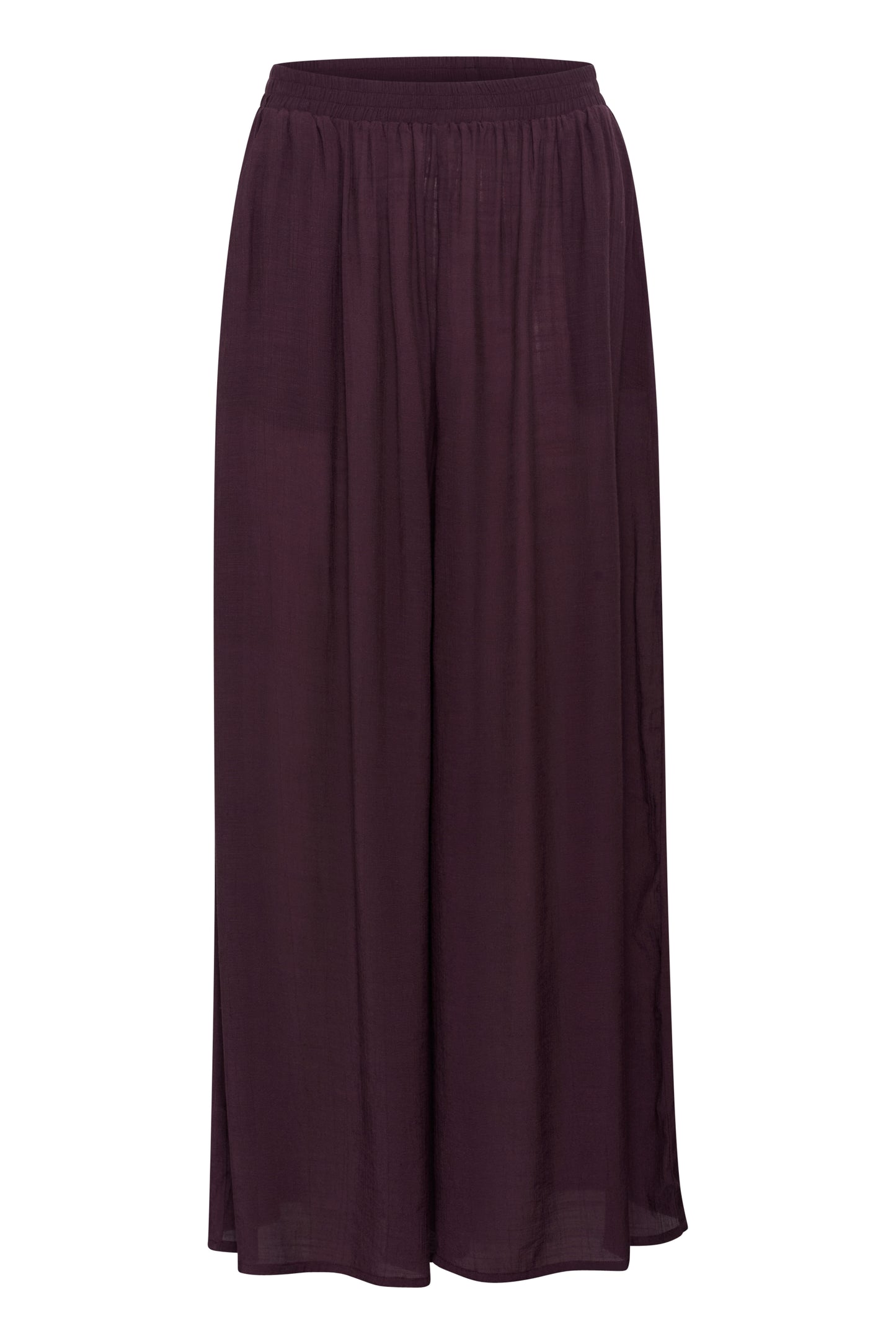 KAFFE ANYA Chocolate Fudge Flowy Wide Leg Trousers