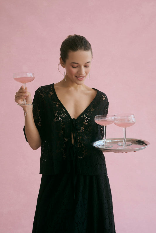 KAFFE NAOMI Black Lace Blouse