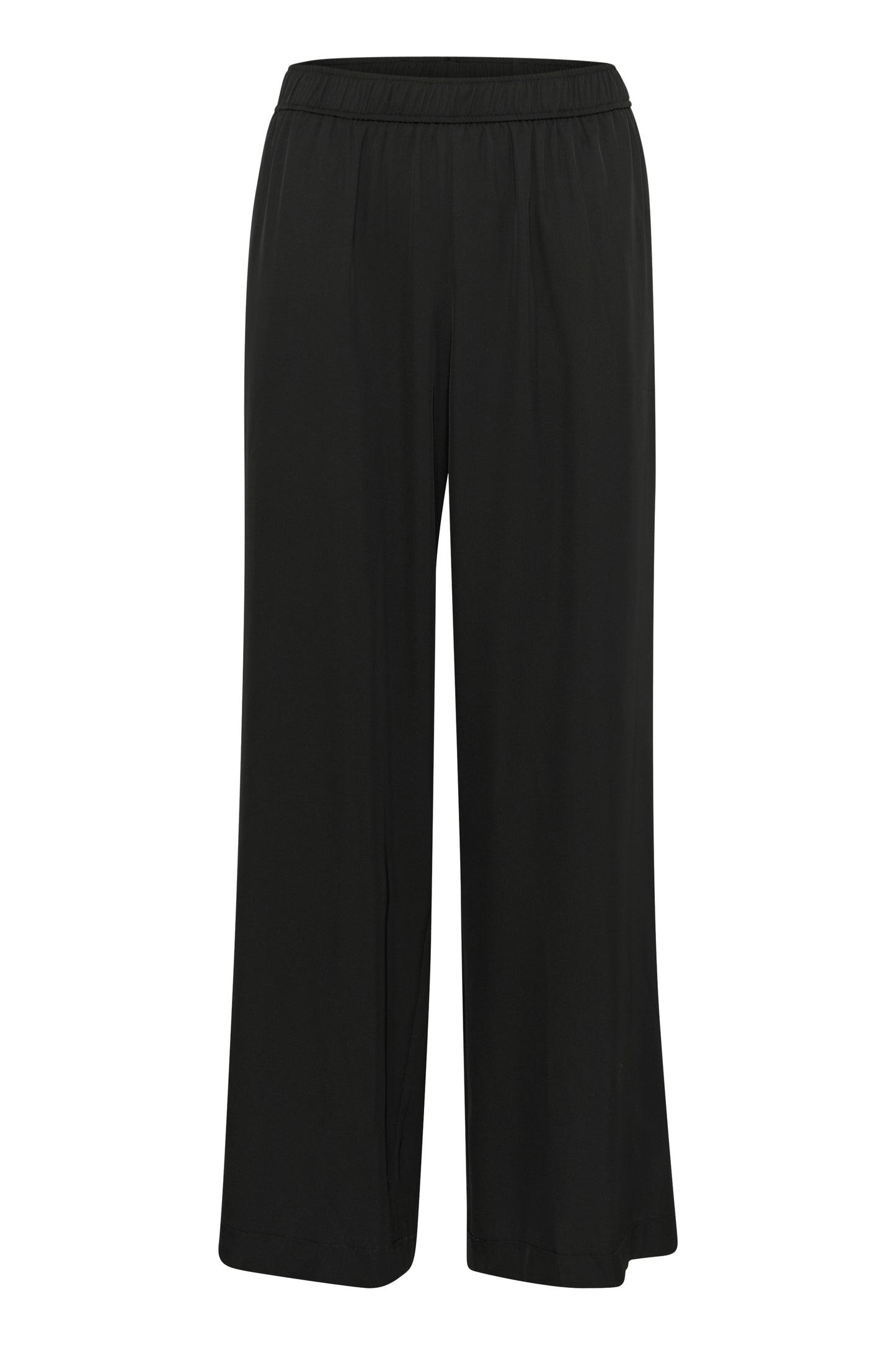 KAFFE TESSA Black Piped Wide-Leg Trousers