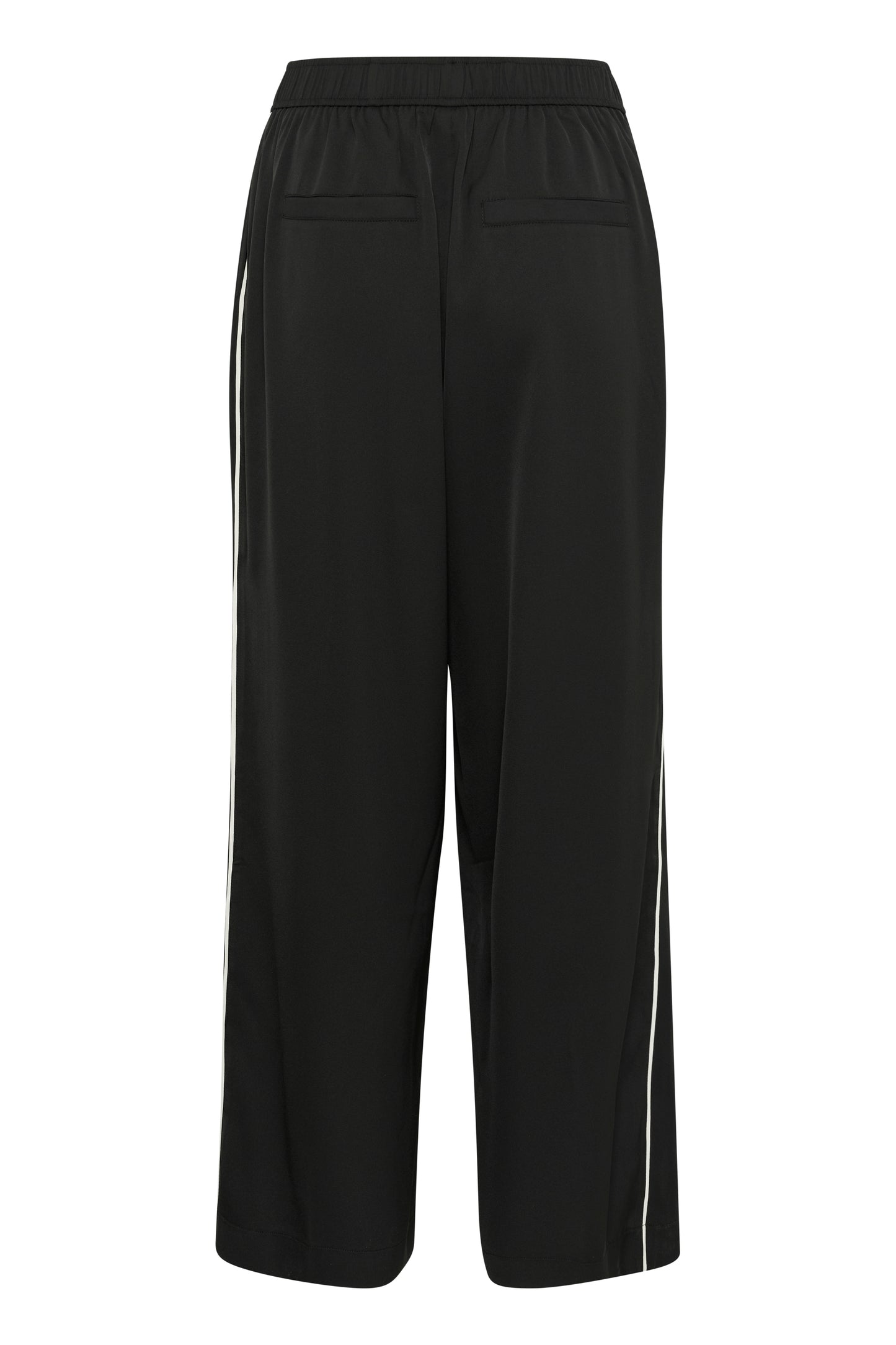 KAFFE TESSA Black Piped Wide-Leg Trousers