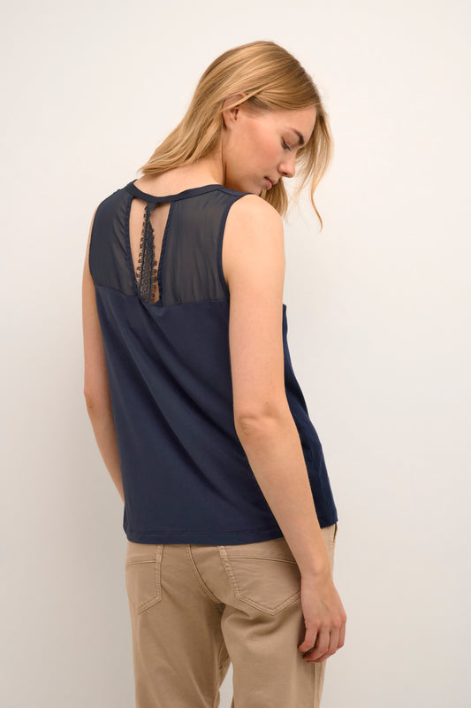 CREAM Sealina Navy Jersey Top