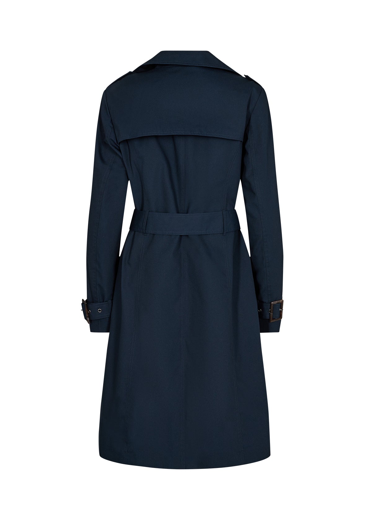 SOYA CONCEPT Lora Navy Blue Trench Coat – Belted Double-Breasted Jacket